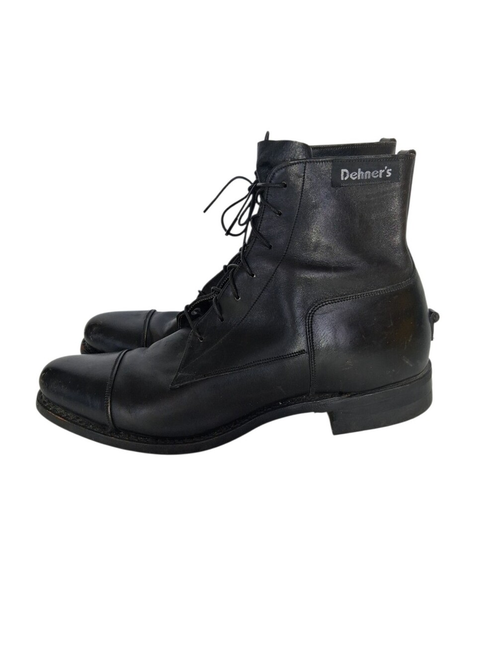 Dehner's Women's Black Leather Pull-On Bikers Ankle Boots Size 7.5 Made in USA